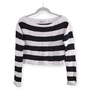 Urban Outfitters Maxine Striped Drop Shoulder Ribbed Cropped Sweater Women's XS